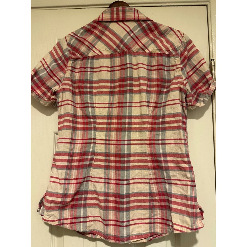 Carhartt Women's Brogan Plaid Short Sleeve Shirt - Rugged Pink/Cream - Small - Picture 5 of 5